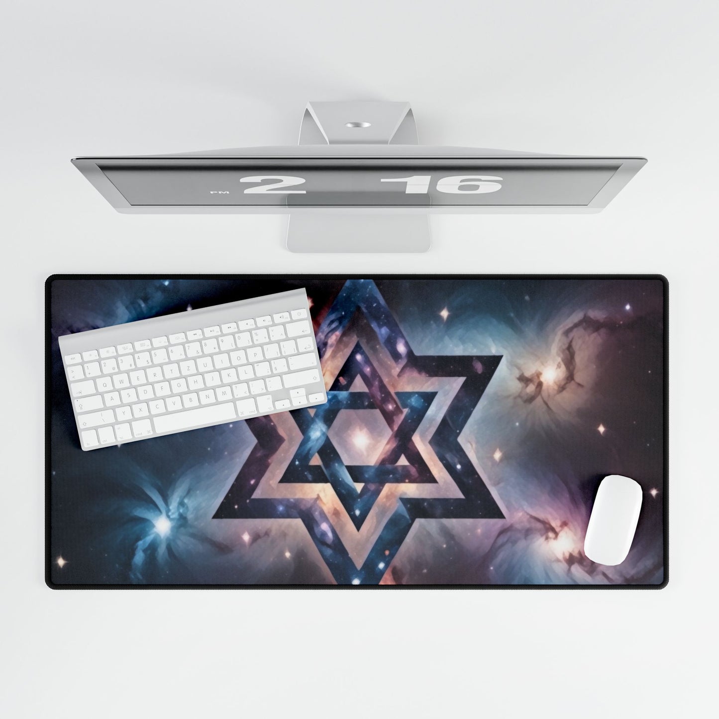 Desk Mats - Star of David Galactic "Cosmic Star of Unity" Art Print