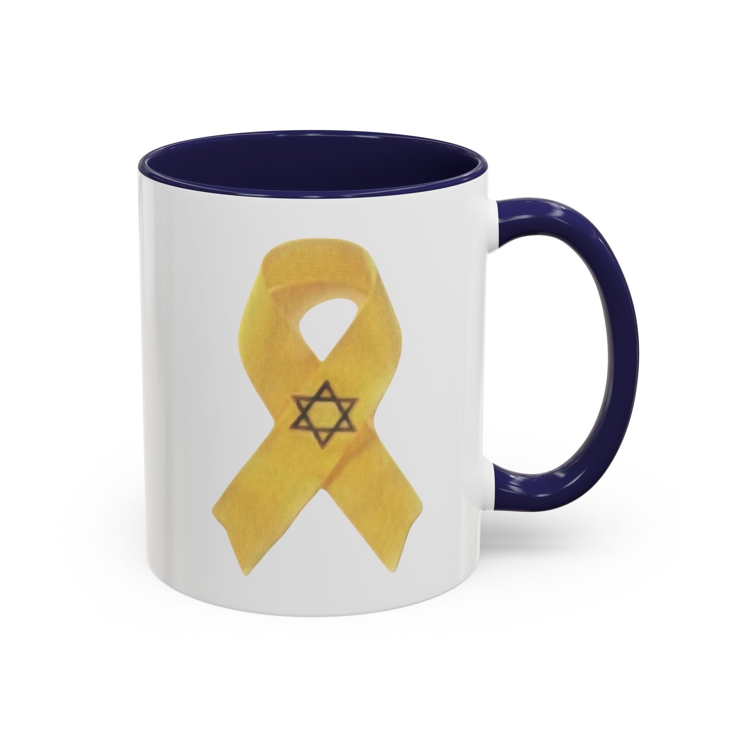 Mug - Unbroken Hope Yellow Ribbon Star of David Design by Chaia Malana Art