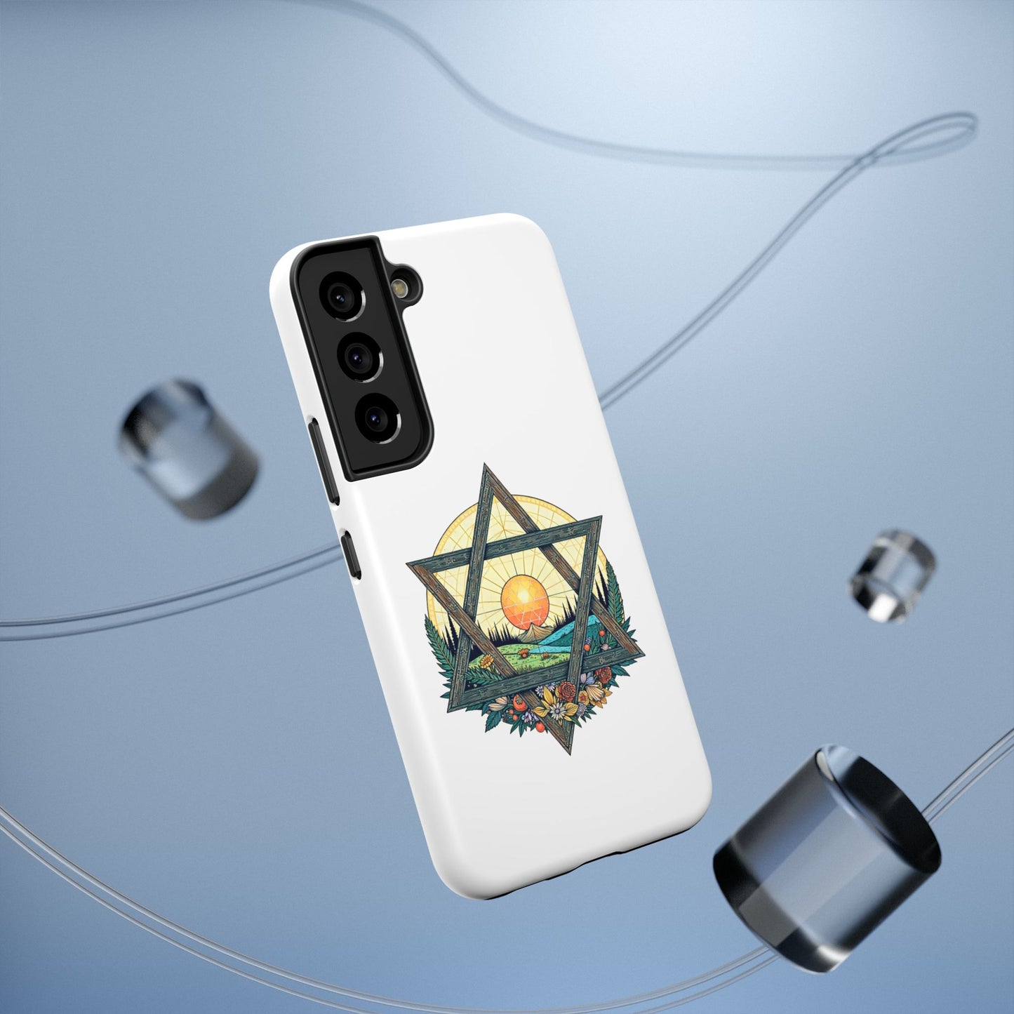 Phone Cases - Jewish Star of David Nature Landscape Design