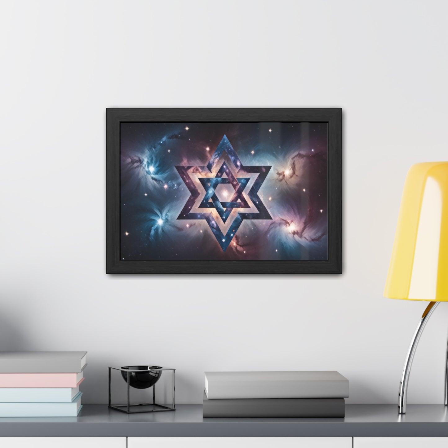 Artistic Framed Posters - Galactic Star of David in the Cosmos "Cosmic Star of Unity" Chaia Malana