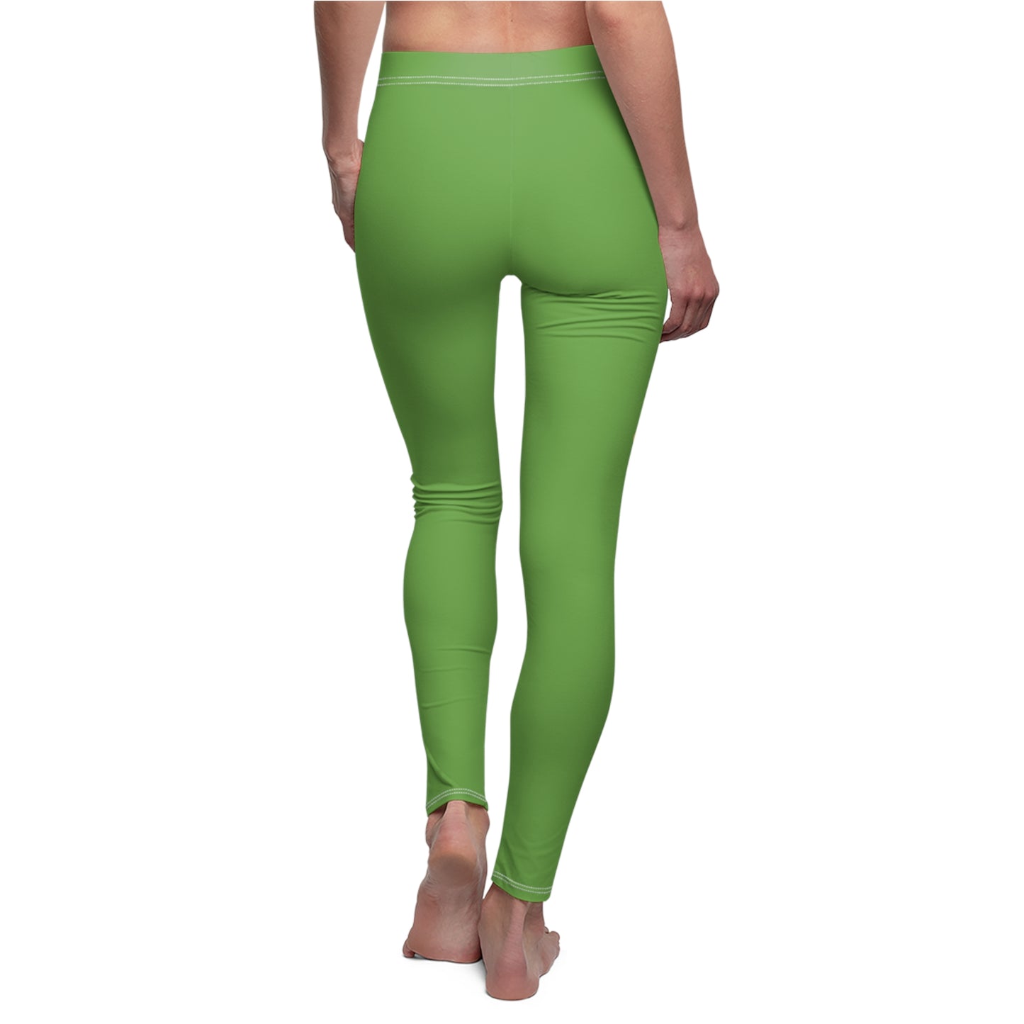 Women's Cut & Sew Casual Leggings, Green - Yellow Ribbon 'Bring Them Home Now' Art, by Chaia Malana