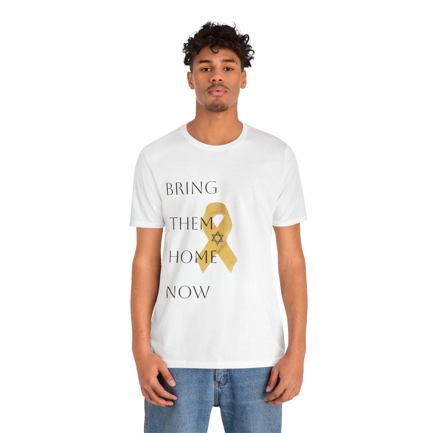 Yellow Ribbon "Bring Them Home Now" Unisex Jersey Short Sleeve Tee