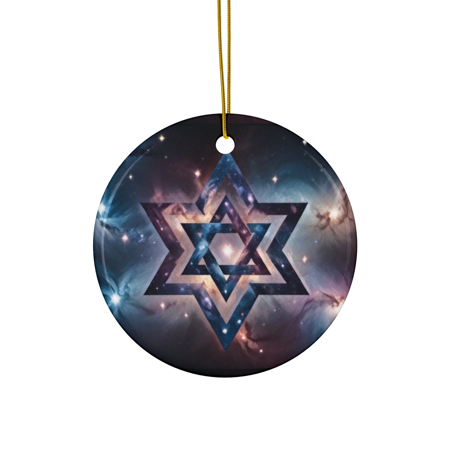 Ceramic Ornament - Star of David "Cosmic Star of Unity" Art Print