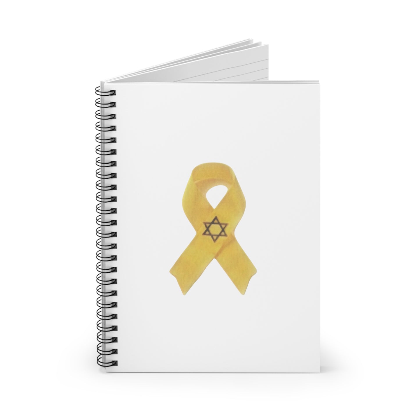 Spiral Notebook - Yellow Ribbon Art in Colored Pencil - Ruled Line, White