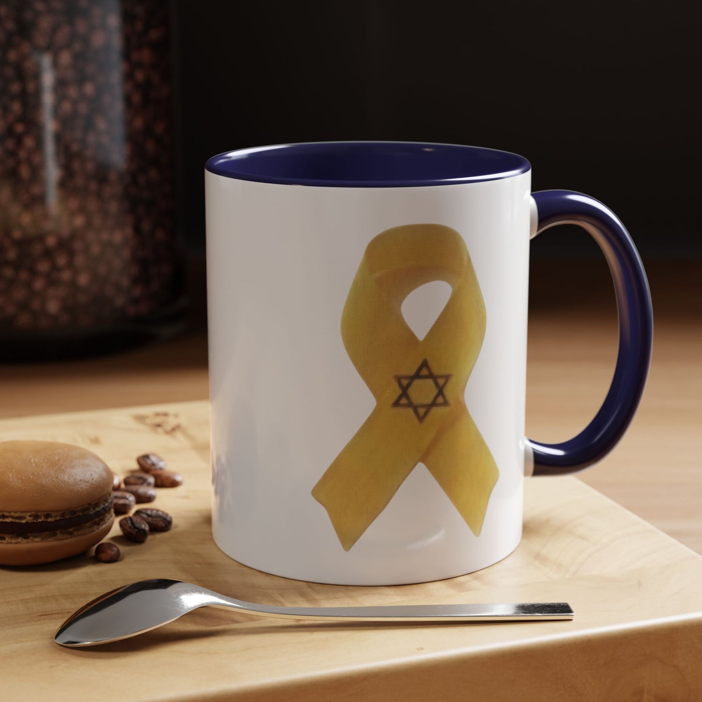 Mug - Unbroken Hope Yellow Ribbon Star of David Design by Chaia Malana Art