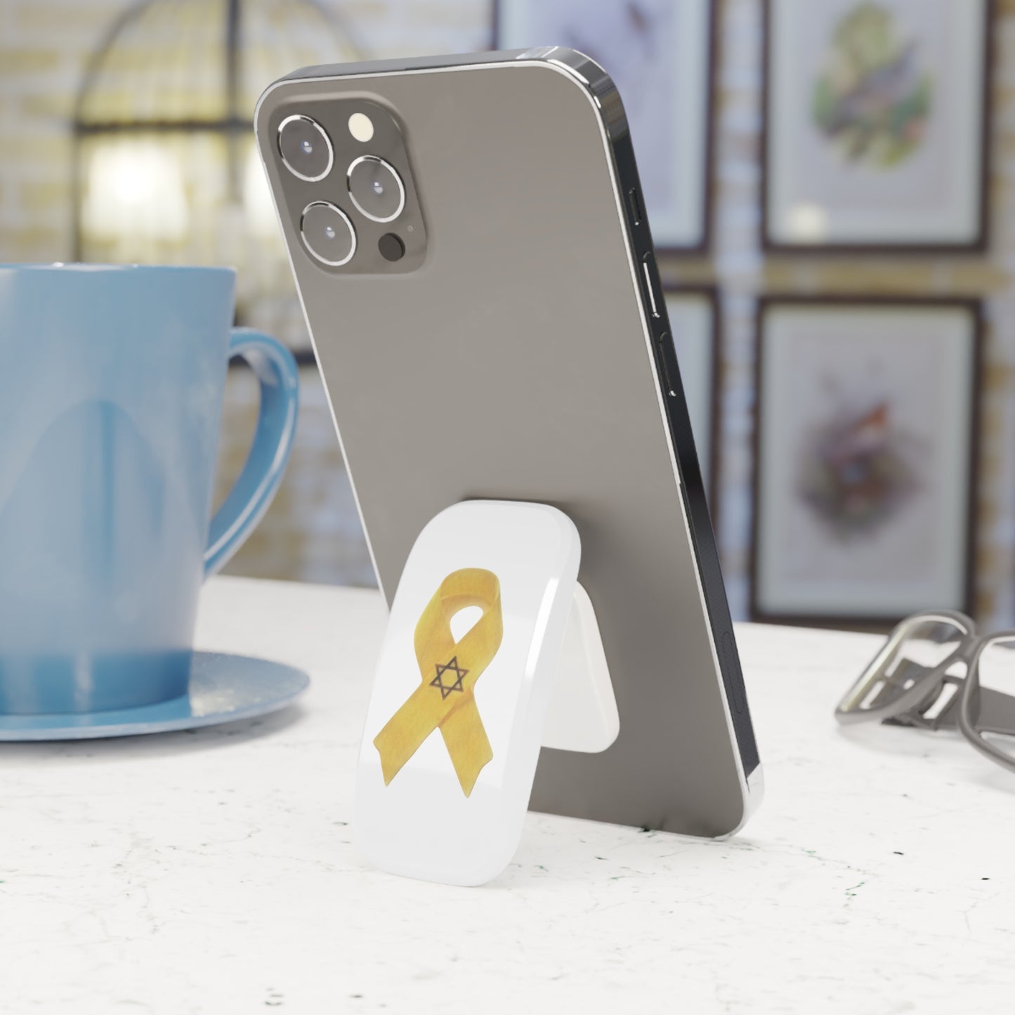 Phone Grip: Yellow Ribbon Hostage Support Design