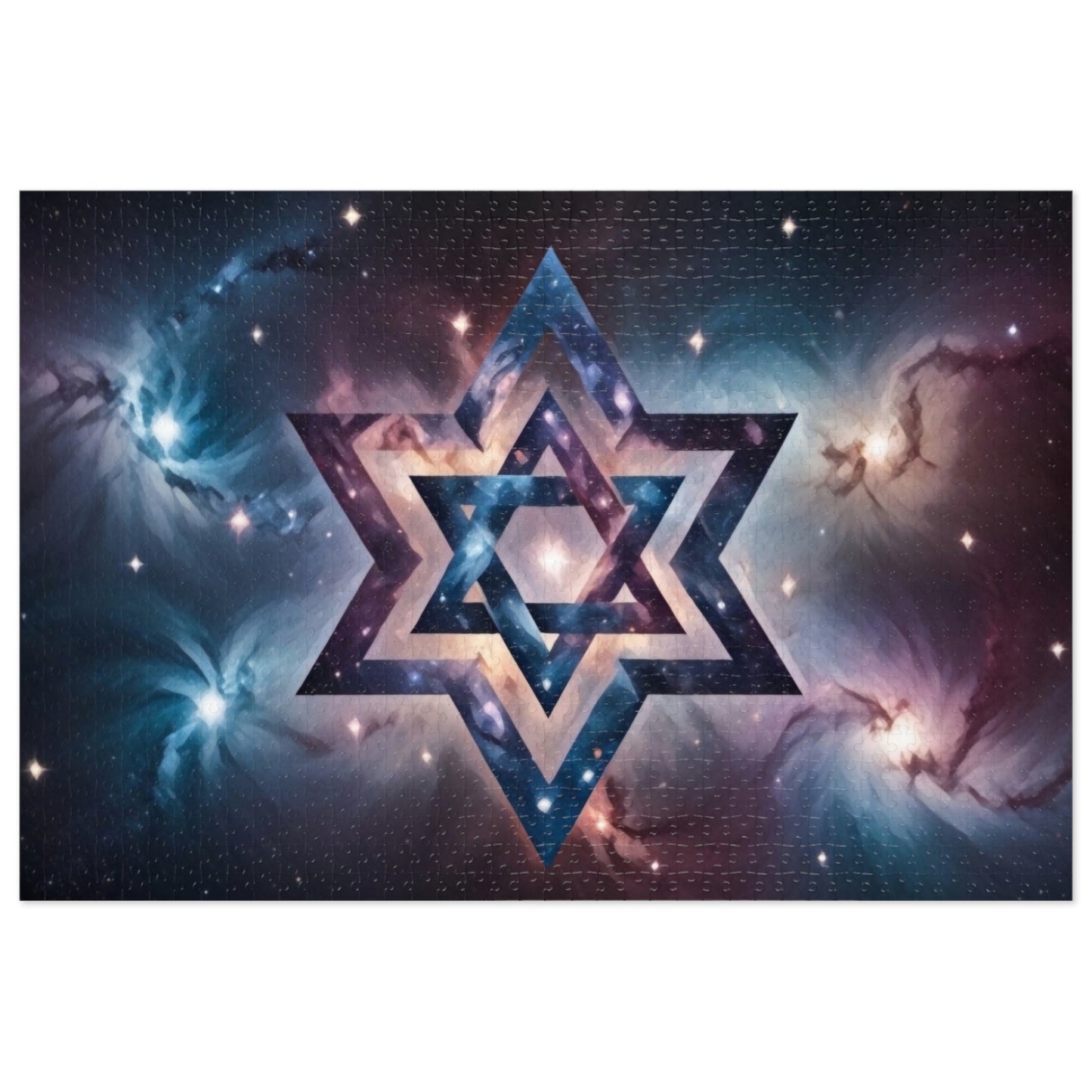 Jigsaw Puzzle - Star of David Galactic "Cosmic Star of Unity" Art Print