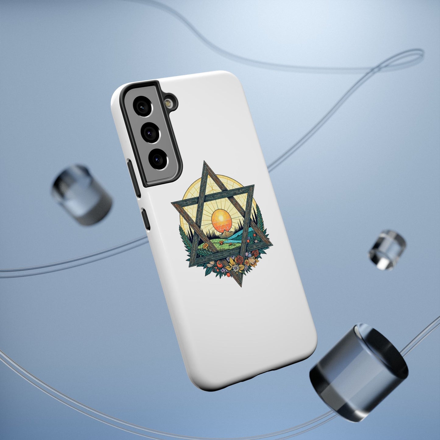 Phone Cases - Jewish Star of David Nature Landscape Design