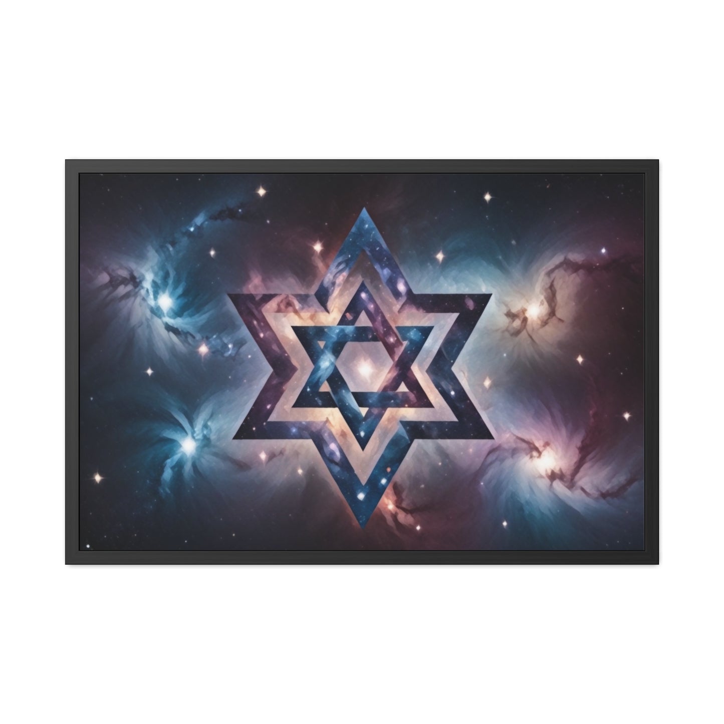 Artistic Framed Posters - Galactic Star of David in the Cosmos "Cosmic Star of Unity" Chaia Malana