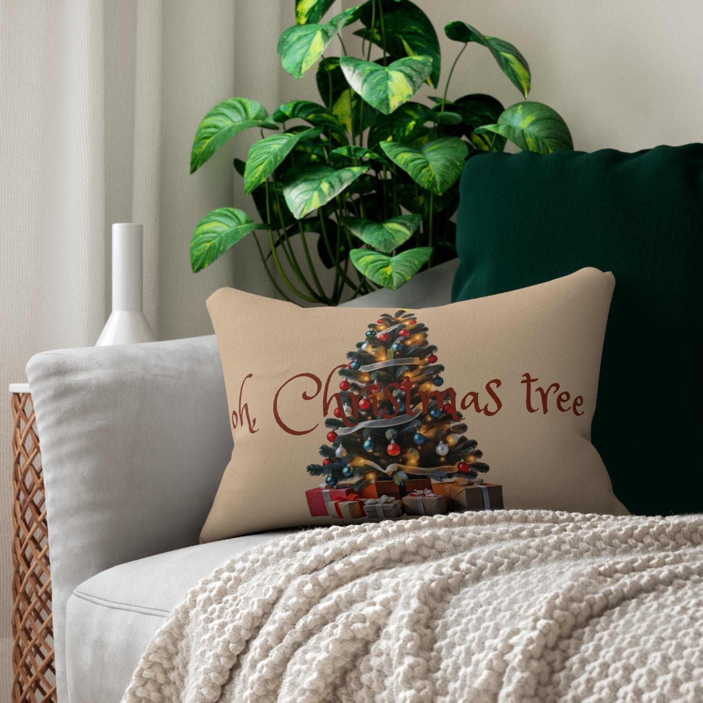 Lumbar Pillow - Christmas Tree Art Print "oh, Christmas tree"