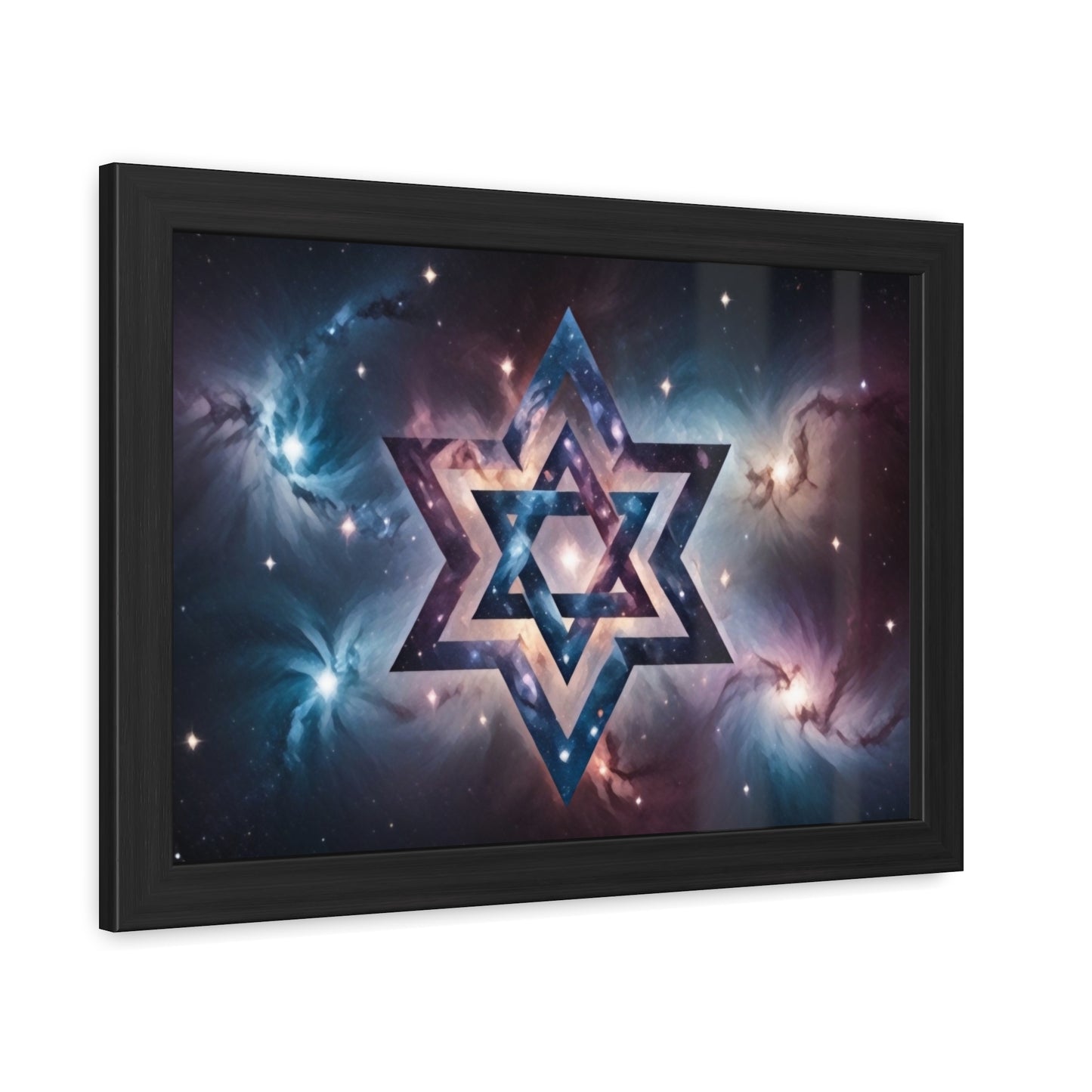 Artistic Framed Posters - Galactic Star of David in the Cosmos "Cosmic Star of Unity" Chaia Malana