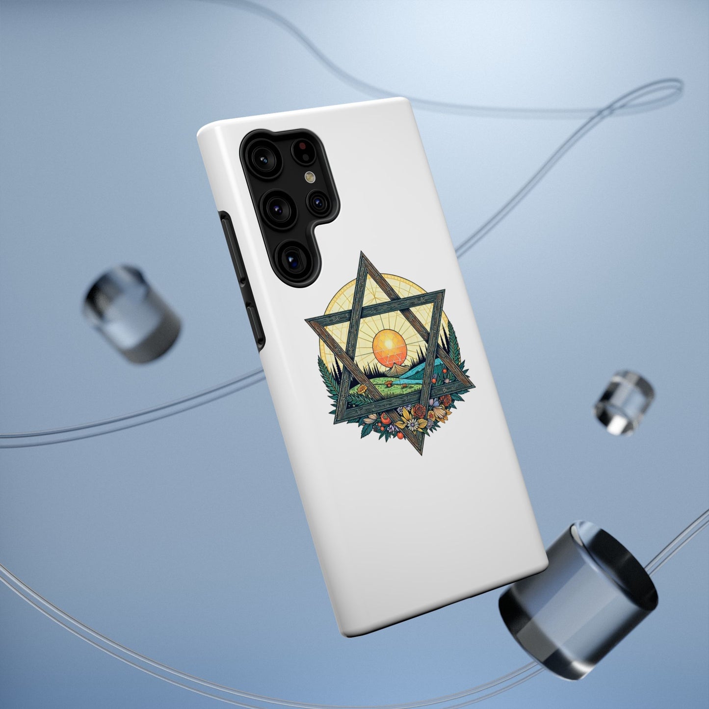 Phone Cases - Jewish Star of David Nature Landscape Design