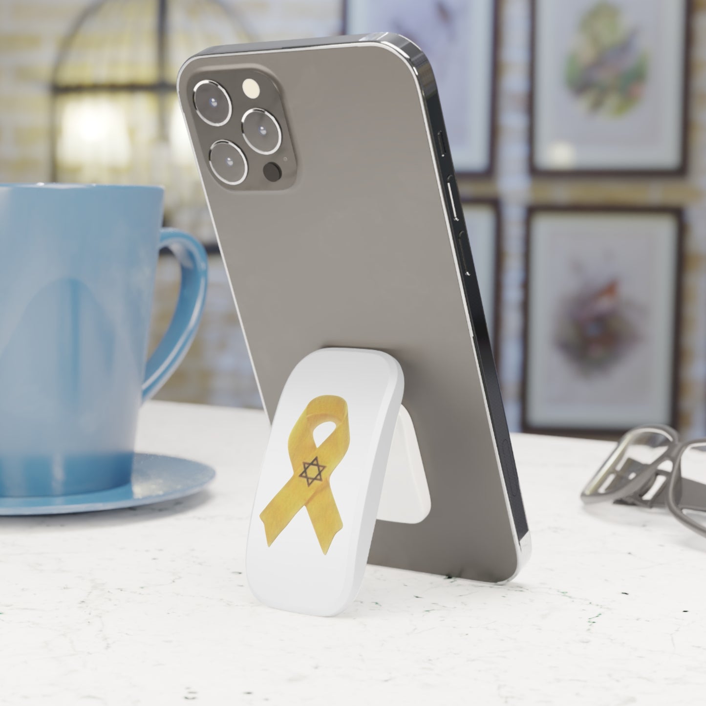 Phone Grip: Yellow Ribbon Hostage Support Design