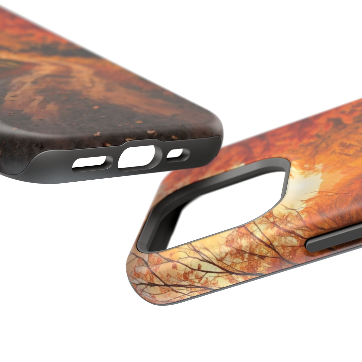 Phone Cases - Autumn Theme Painting of a Dirt Road with Trees and Wood Fence