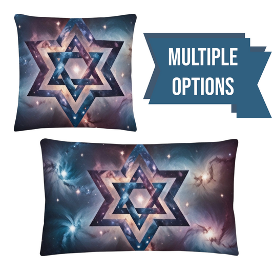 Premium Pillow - Star of David "Cosmic Star of Unity" Art Print