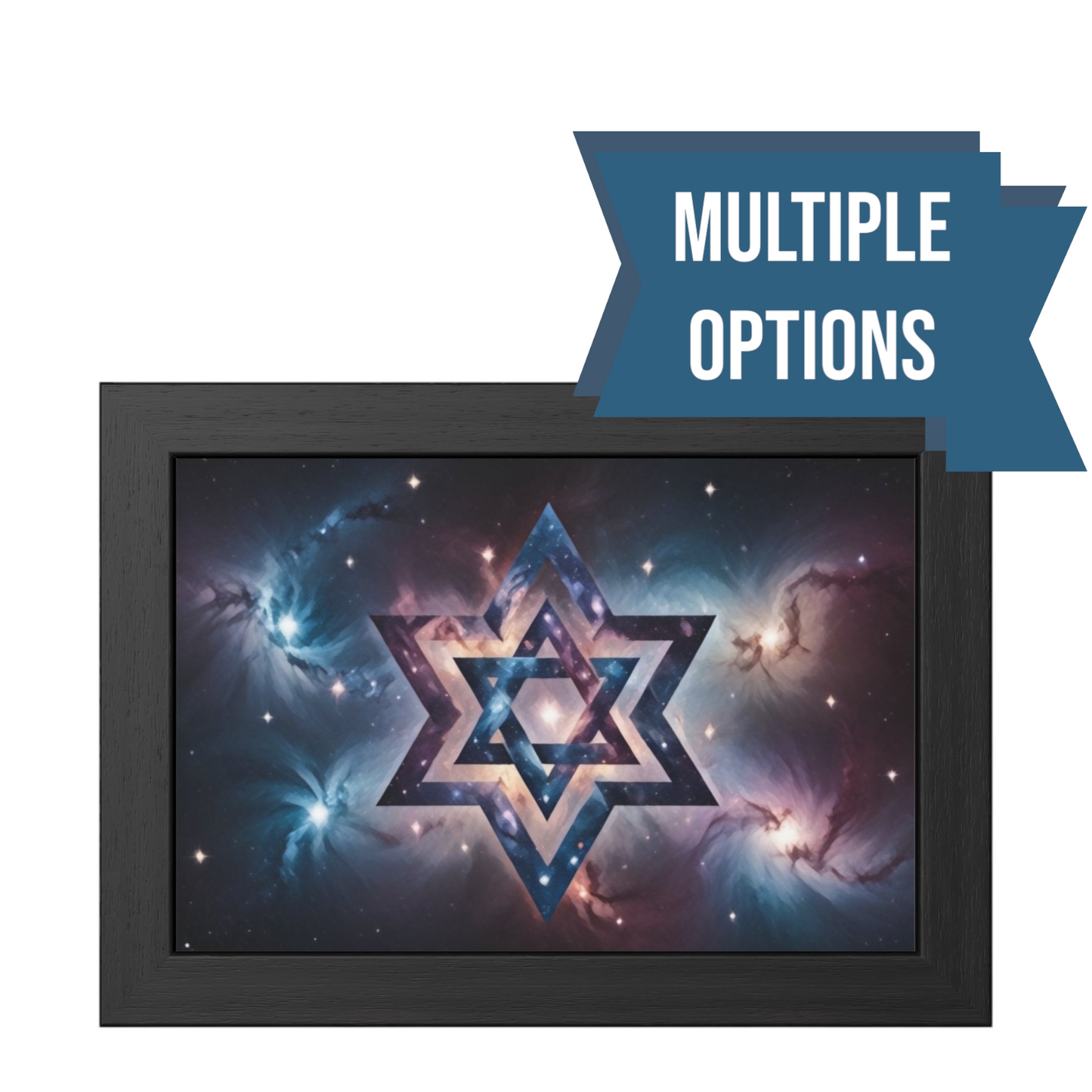 Artistic Framed Posters - Galactic Star of David in the Cosmos "Cosmic Star of Unity" Chaia Malana