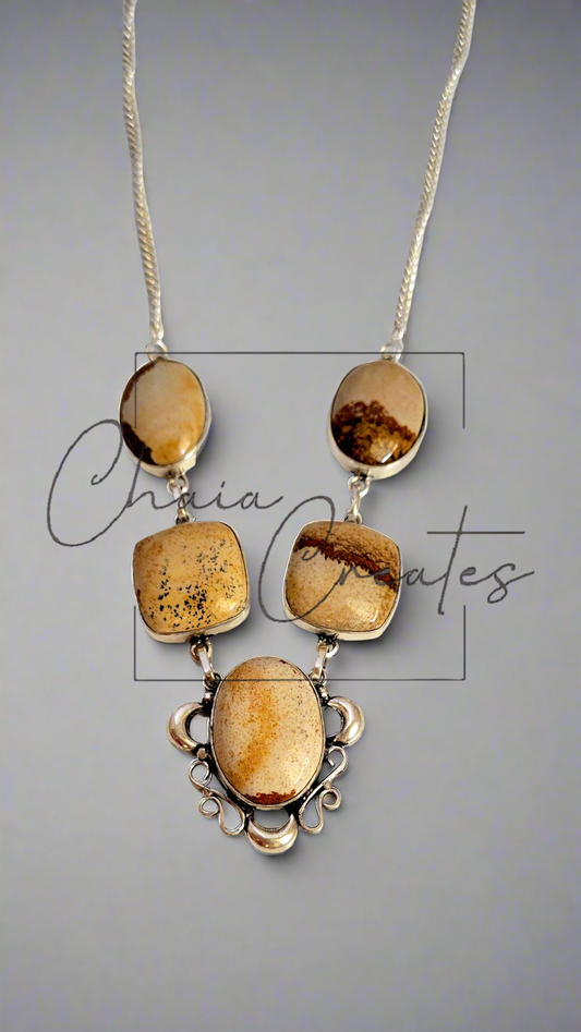 Picture Jasper .925 Sterling Silver Necklace