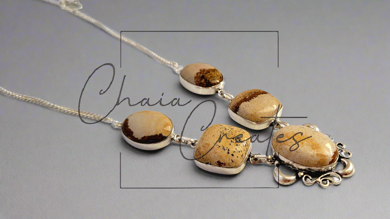 Picture Jasper .925 Sterling Silver Necklace