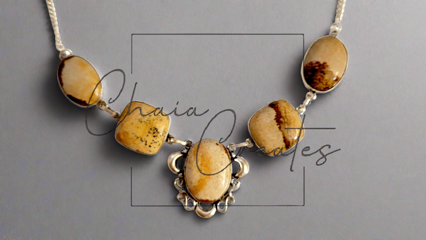 Picture Jasper .925 Sterling Silver Necklace